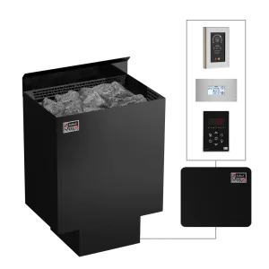 Nordex Black NS Heater installed in small sauna
